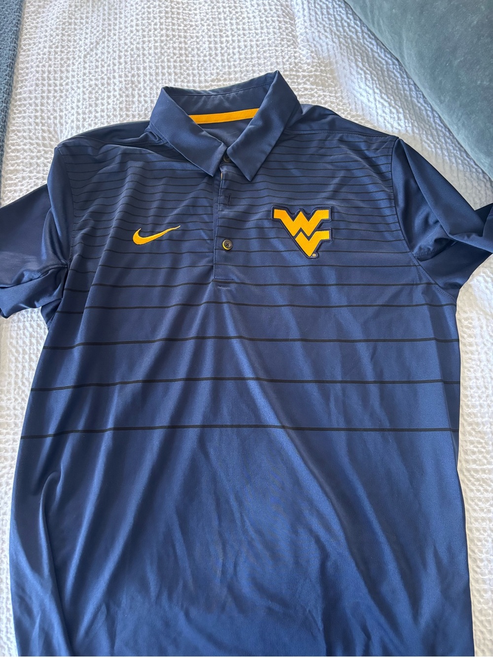 Nike Navy Polo with Gold WV Logo - Men's